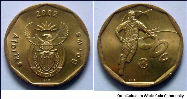 South Africa 50 cents.
2002, 10 Years of South African Football Team 