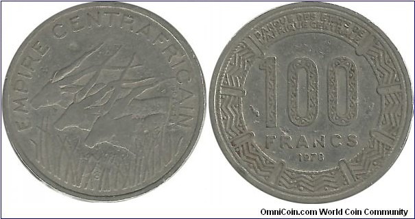 CentralAfricanStates 100 Francs 1978-Empire Centrafricain