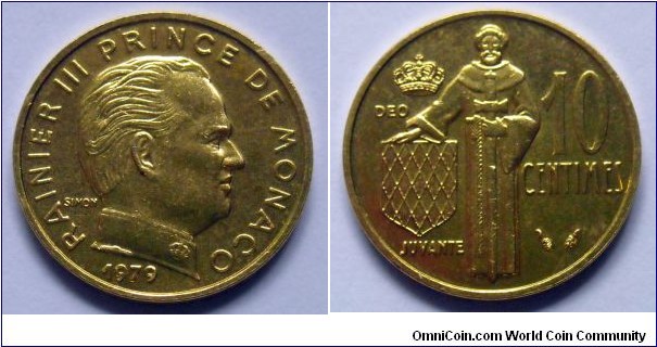 Monaco 10 centimes.
1979