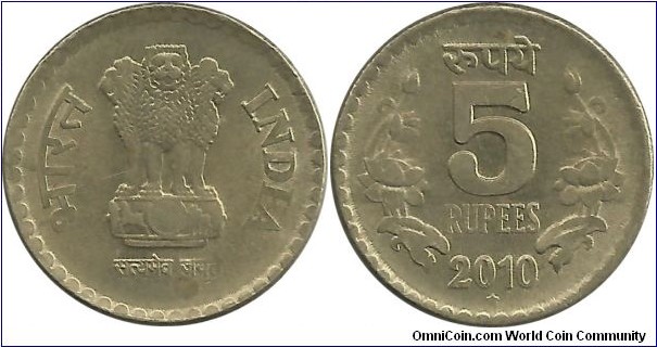India-Republic 5 Rupees 2010(H)