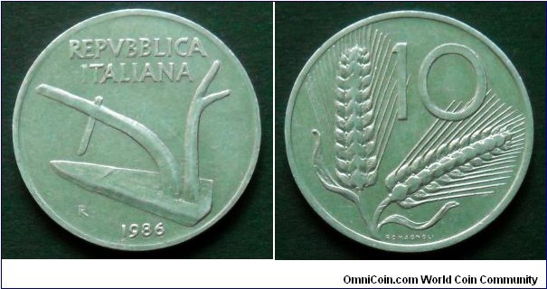 Italy 10 lire.
1986