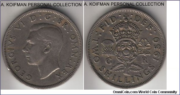 GB50C
KM-875, 1950 Great Britain 6 pence; copper-nicle, reeded edge; uncirculated, toned.