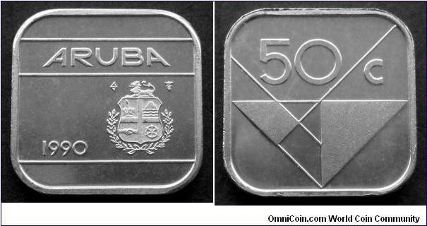Aruba 50 cents.
1990