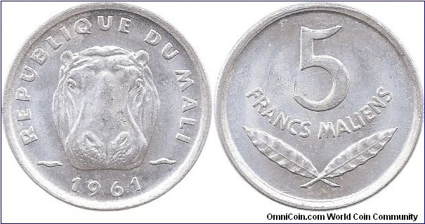 5 Francs 1961 Mali