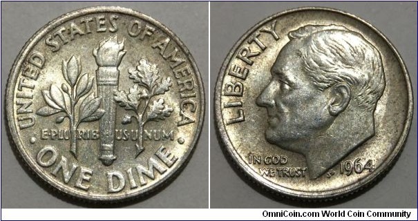 1 Dime / 10 Cents (United States of America / Roosevelt Silver Dime // SILVER 0.900 / 2.5g / ⌀17.9mm) 