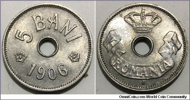 5 Bani (Kingdom of Romania / King Carol I // Copper-Nickel) 