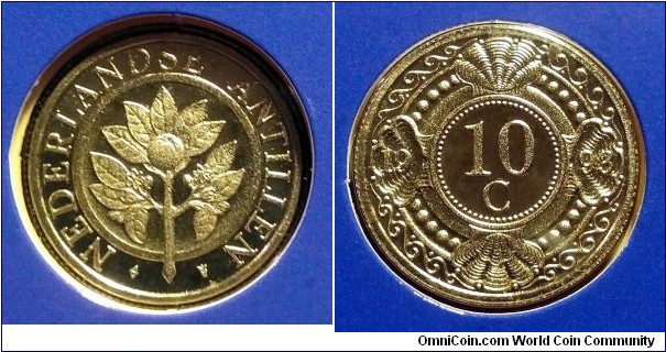 Netherlands Antilles 10 cents from 1993 mint set.