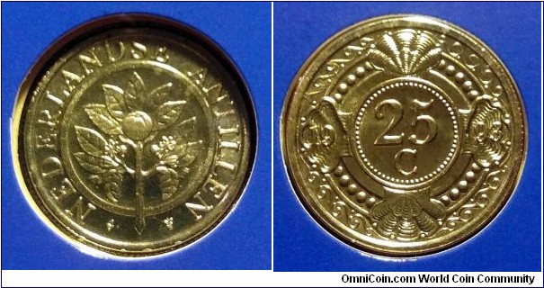 Netherlands Antilles 25 cents from 1993 mint set.