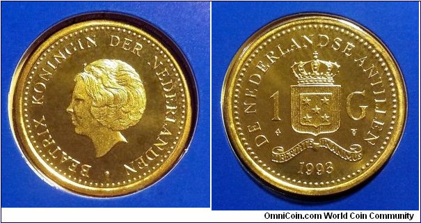 Netherlands Antilles 1 gulden from 1993 mint set.