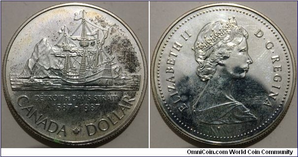 1 Dollar (Commonwealth - Federal State of Canada / Queen Elizabeth II / 400th Anniversary of the Discovery of Davis Strait // SILVER 0.500 / 23.33g / ⌀36mm / Mintage: 118.722 pcs) 