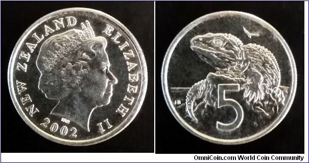 New Zealand 5 cents. 2002 (II)