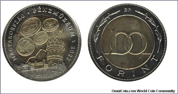 Hungary, 100 forint, 2022, bi-metallic, Coin Museum.