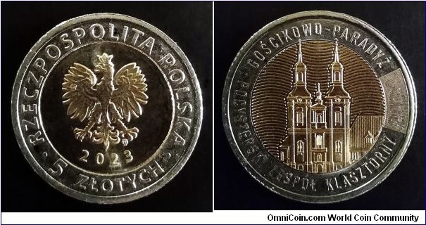 Poland 5 złotych. 2023, Discover Poland - Gościkowo-Paradyż – post-Cistercian monastery complex.