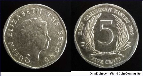 East Caribbean States 5 cents. 2008