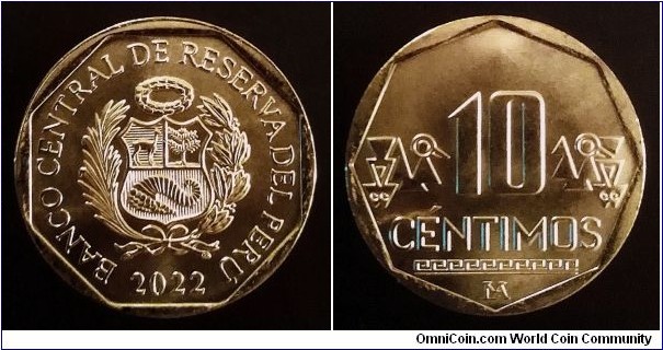 Peru 10 centimos. 2022