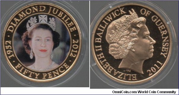 50p Diamond Jubilee Early Portrait of the Queen