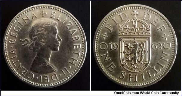 1 shilling 1962, Scottish shield.