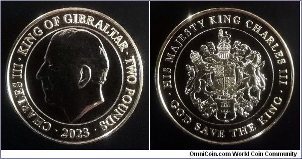 Gibraltar 2 pounds. 2023, Coronation of King Charles III.