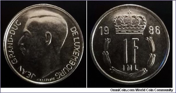 Luxembourg 1 franc. 1986