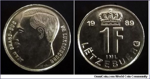 Luxembourg 1 franc. 1989