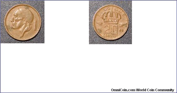 1959 Belgium 5 Centimes