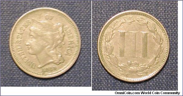 1869 Three Cent Piece (Nickel)