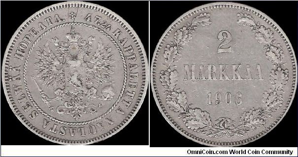 2 Markkaa 1906 L, Finland