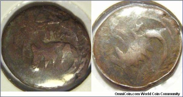 Unknown coin, possibly Bukhara fals, herat double and at the obverse mouse / jerboa?