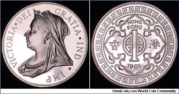 Hong Kong Victoria 1901  aka Fantasy Piece Proof Silver Dollar

***Private Collection***