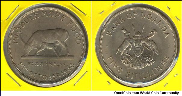 Uganda 5 shillings 1968 - FAO