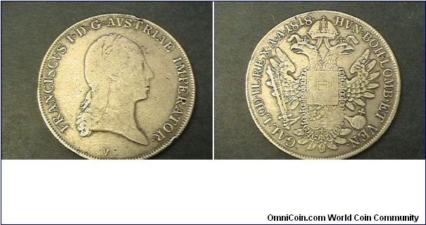Thaler
1818-V
Venice mint
0.8330 silver