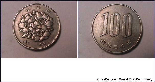 100 YEN
SHOWA 54
copper-nickel