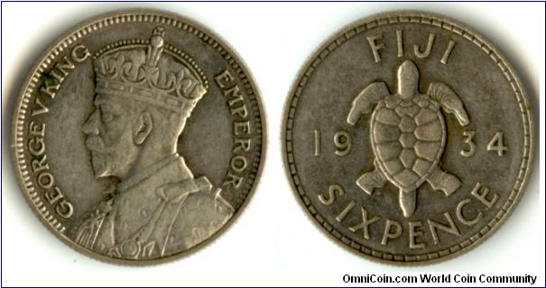 A sixpence from 1934. From the moment I had decided to collect George V coins, I had wanted one of these!