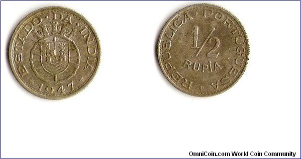 Portuguese India
1/2 rupia