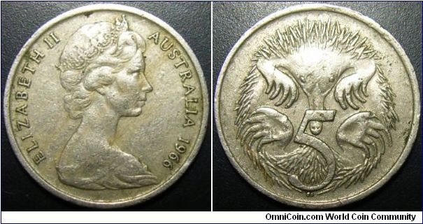 Australia 1966 5 cents, London Mint. Special thanks to Nancyc!