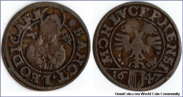 1647 silver schilling from Lucerne, Switzerland