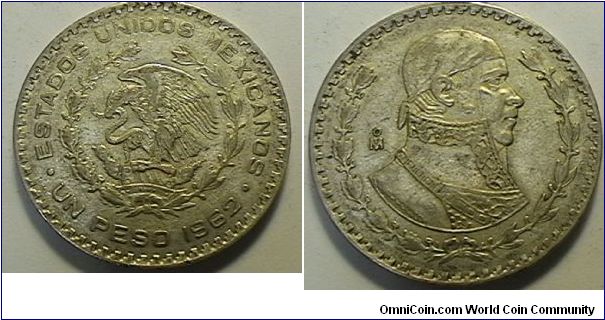 One Peso, .100 silver, .0514 oz ASW