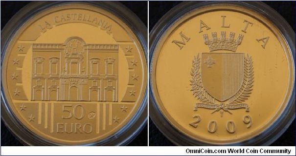 LA CASTELLANIA
50 EURO 

Weight 6.5 g
Diameter 21mm
Finesse 22-carat-0.917 gold

Struck By The Royal Dutch Mint

Mintage 3,000