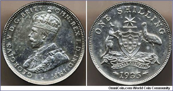 George V Shilling. Scarce this nice.