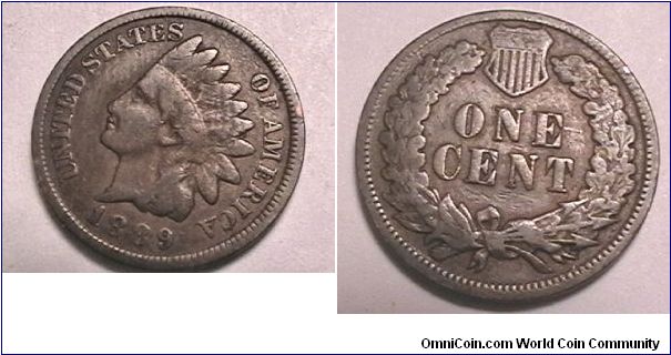 Indian Head Cent, Bronze, VG-8