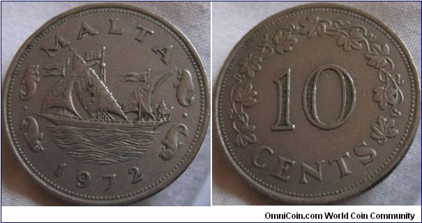 10 cents, maltese coin, large sized coin