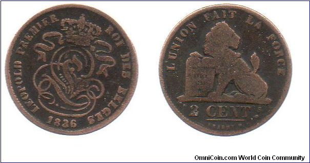 1836 2 centimes