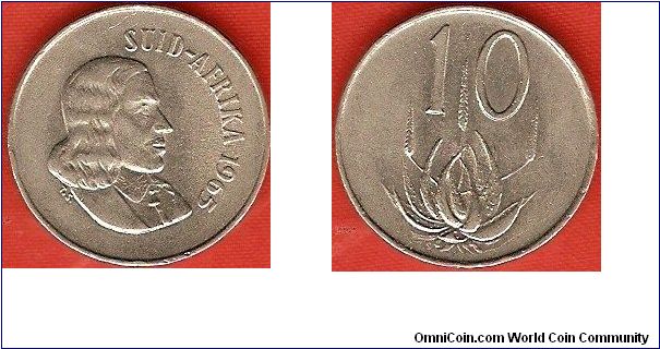 10 cents
Jan Van Riebeeck
Aloe plant
nickel
Afrikaans legend