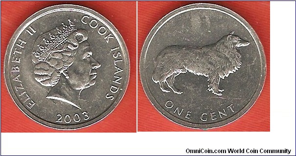1 Cent
Elizabeth II
Collie dog
Aluminum