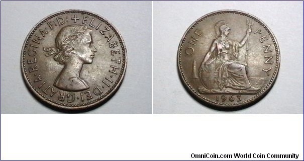 Great Britian 1963 1 Penny KM# 897 