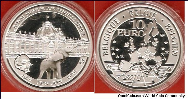 10 Euro 
Royal Museum for Central Africa in Tervuren
0.925 silver
mintage 20.000