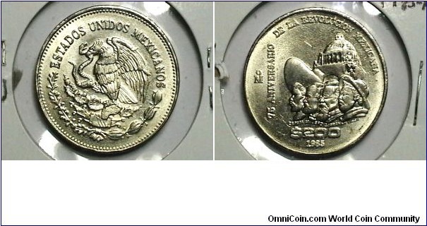 Mexico 1985-M 200 Pesos KM#  510 