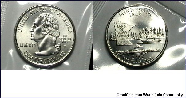 U.S. MS SF 2005-D 25 Cents Minnesota Km# 371 