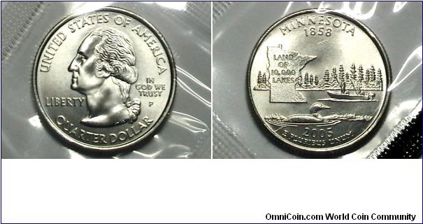 U.S. MS SF 2005-P 25 Cents Minnesota Km# 371 