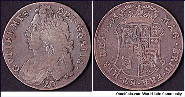 Scotland 1695 20 Shillings.